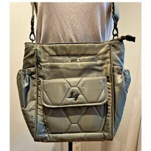 Lug Toss Crossbody Bag, Sage Green, Small stitching repair needed-price reflects